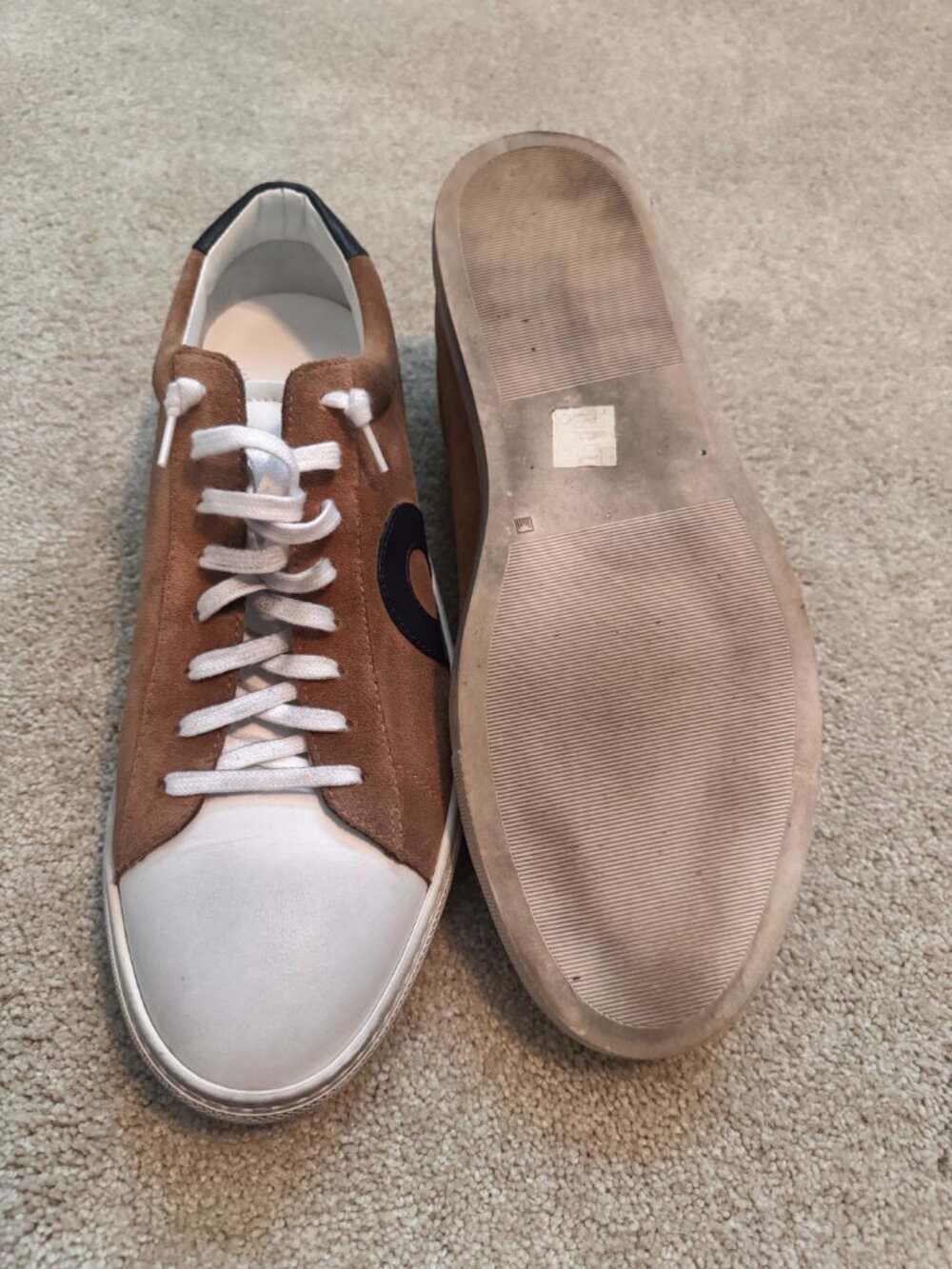 Oliver Cabell Low 1 Sneakers EU 44 US 11 Cognac Suede White Leather - Picture 3 of 5